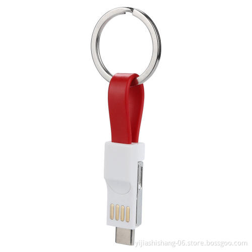 Yijiashishang Promotional 3 in 1 Magnetic keychain usb charging cable with CE,ROHS,Patent
